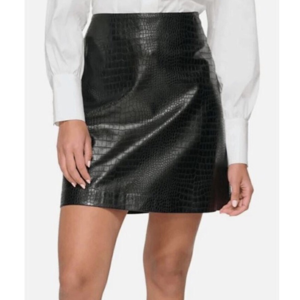 Calvin Klein faux leather a-line skirt size 12